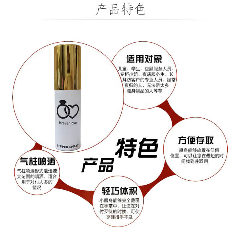 口红款防狼喷雾 女士随身便携天然辣椒素防身喷雾(图4)